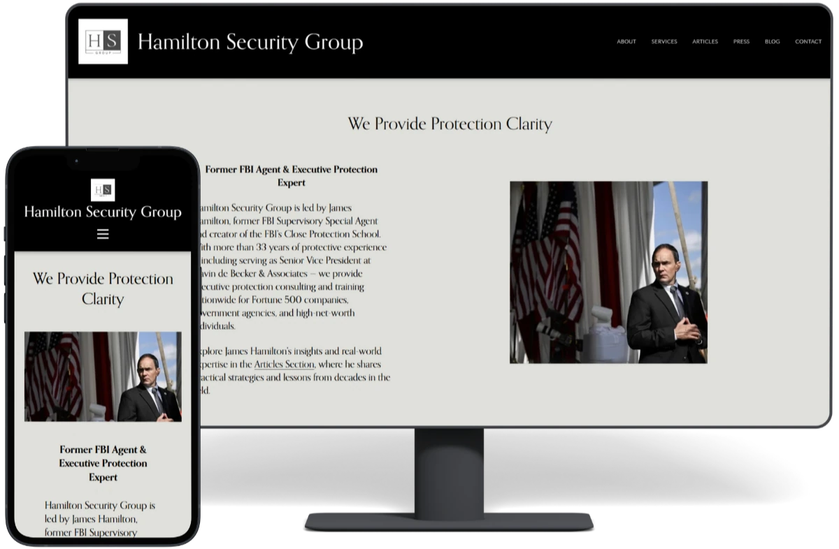 Hamilton Security Group - Live Professional Security Services Website Built on Squarespace