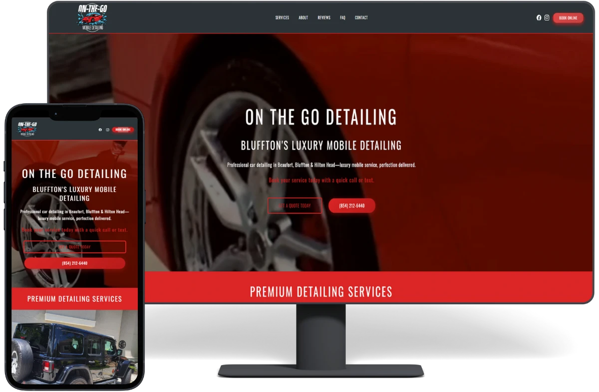 On The Go Detailing - Live Professional Mobile Detailing Services Website