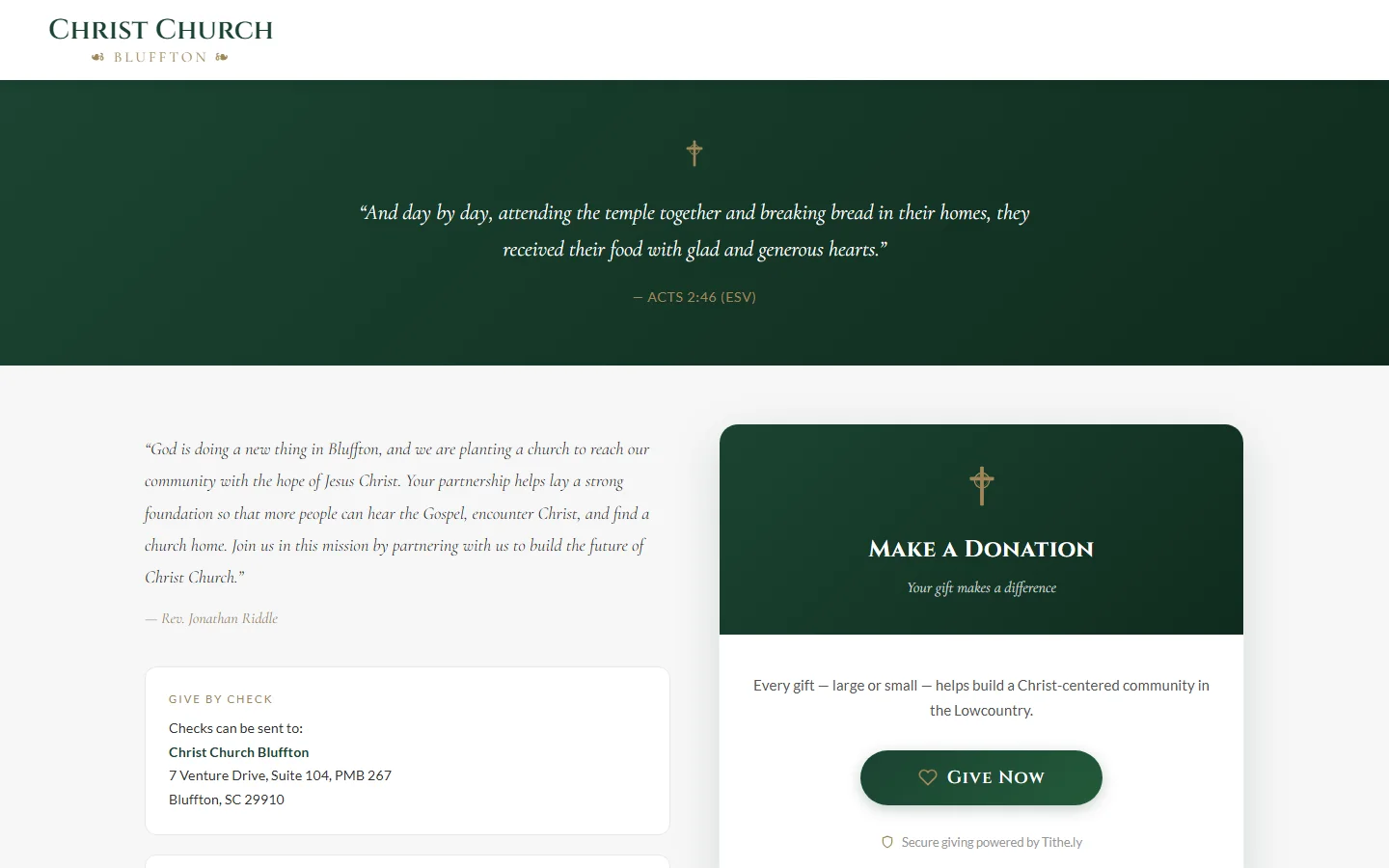 Christ Church Bluffton website