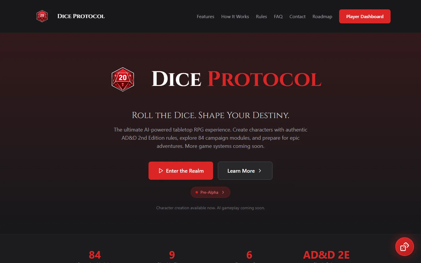 Dice Protocol website