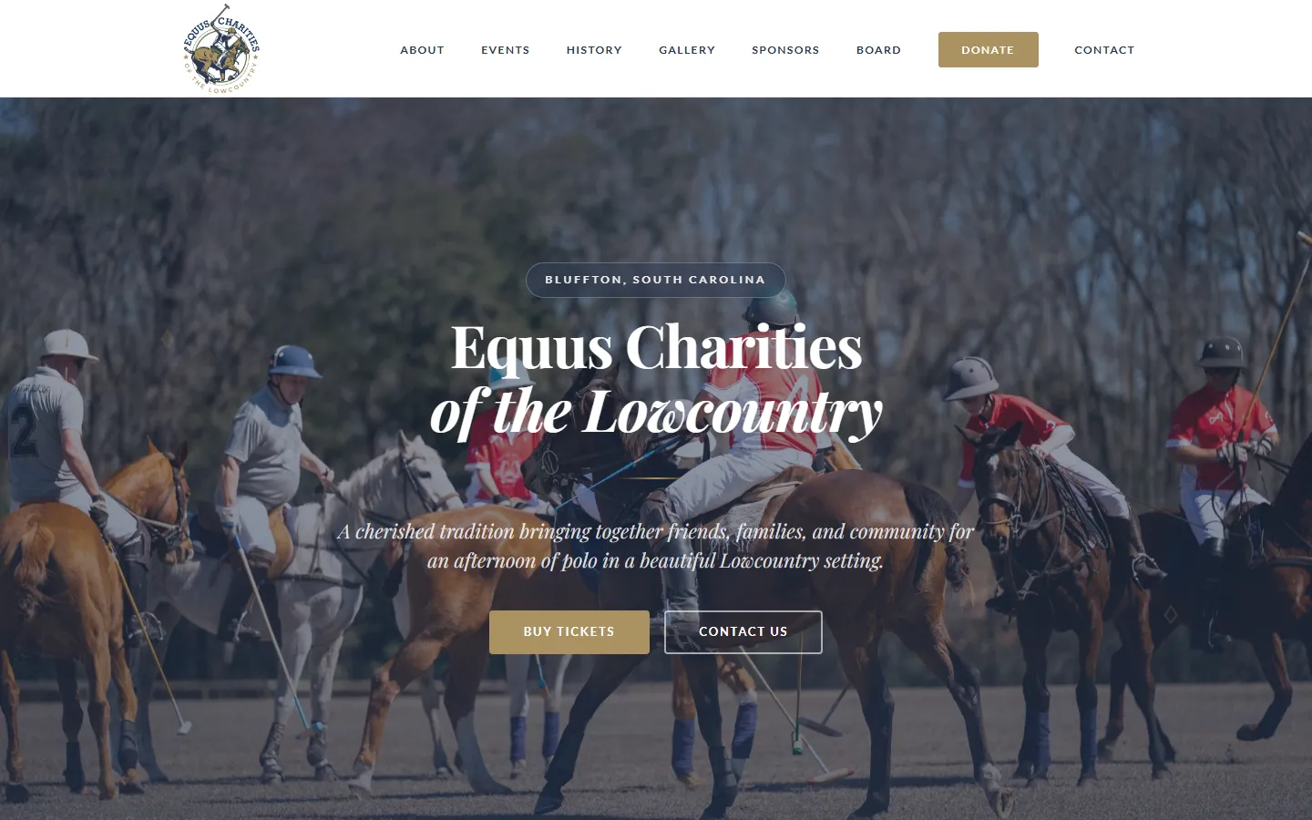 Equus Charities — Bluffton SC nonprofit web design portfolio