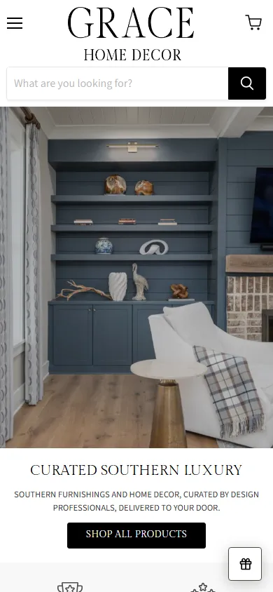 Grace Home Decor website mobile