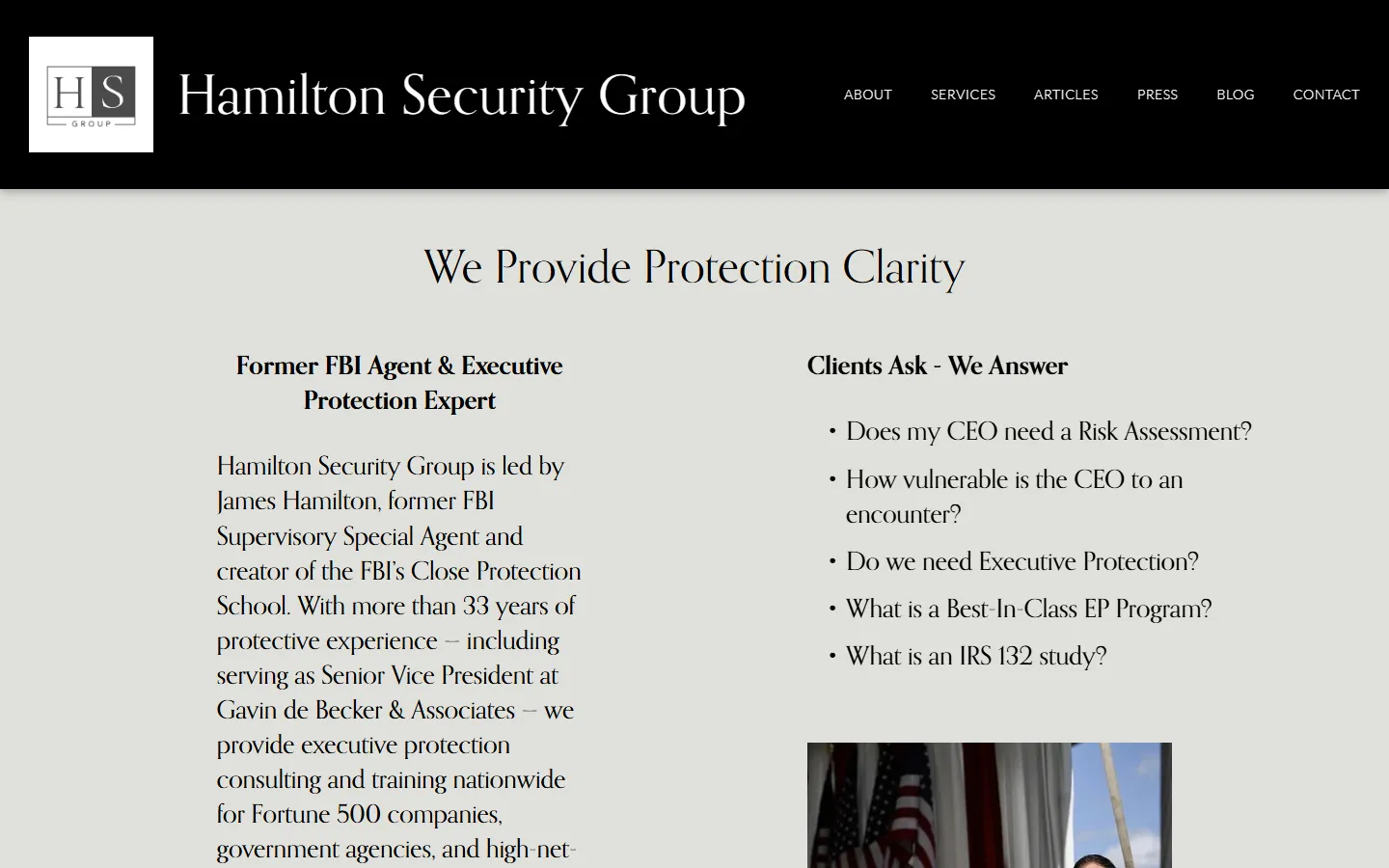 Hamilton Security Group website