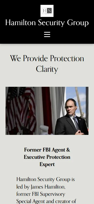 Hamilton Security Group website mobile