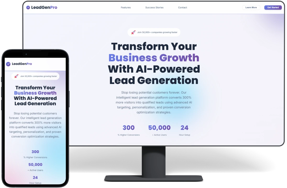 Lead Generation Website - Custom Web Design Demo for Business Lead Capture