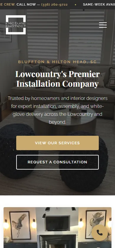 Picture Perfect HHI website mobile