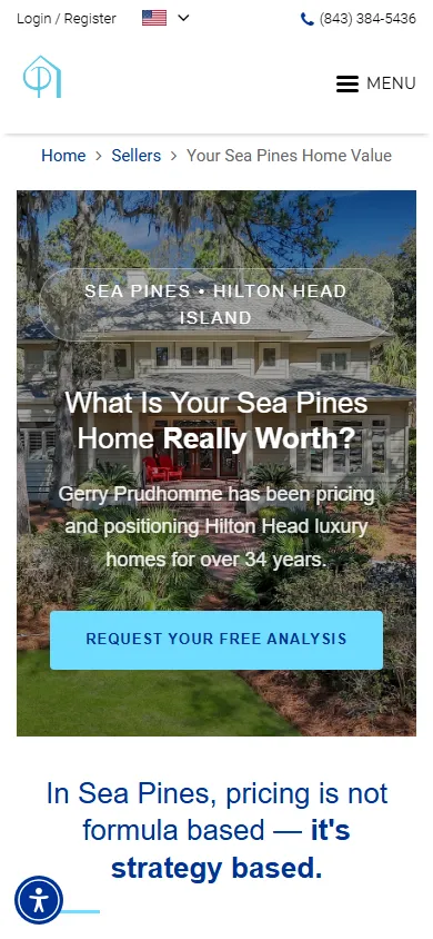 Prud'Homme Team landing page mobile