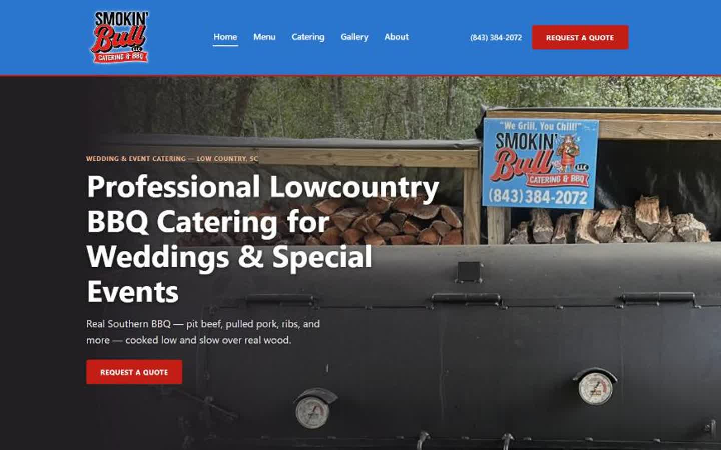 Smokin' Bull Catering & BBQ — Bluffton SC catering web design