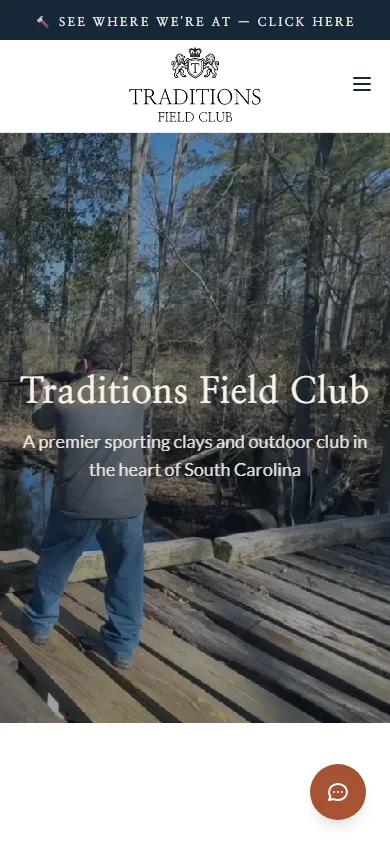 Traditions Field Club website mobile
