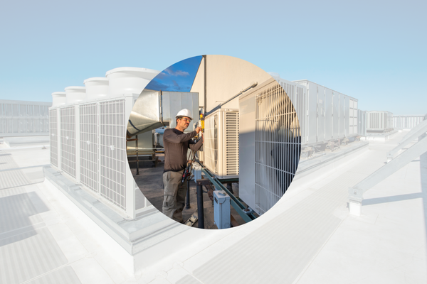 Professional HVAC technician working on air conditioning system in Charleston SC